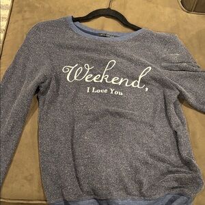 Wildfox Navy Blue Sweatshirt weekend I love you